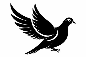 Obraz premium dove silhouette line art vector illustration with a white background