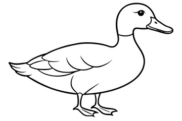 duck silhouette line art vector illustration with a white background