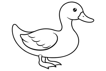 Fototapeta premium duck silhouette line art vector illustration with a white background