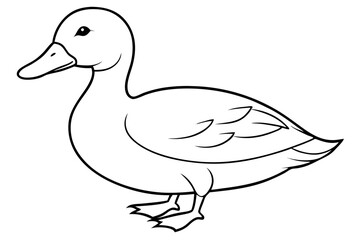 Obraz premium duck silhouette line art vector illustration with a white background