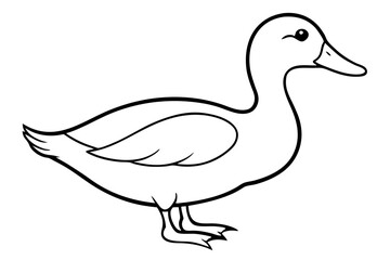 duck silhouette line art vector illustration with a white background