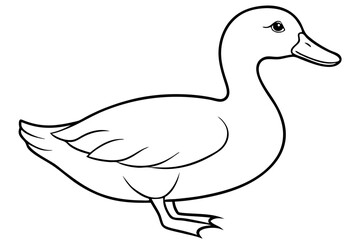 duck silhouette line art vector illustration with a white background