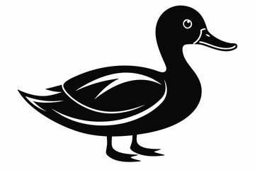 duck silhouette line art vector illustration with a white background