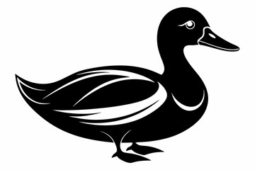 duck silhouette line art vector illustration with a white background