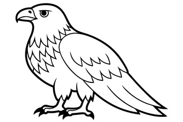 Fototapeta premium eagle silhouette line art vector illustration with a white background