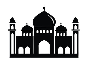 mosque silhouette vector, isolated black silhouette of a mosques collection, black silhouette mosque vector illustration 