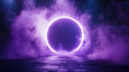 Dramatic Smoke Explosion with Purple Glowing Center for Halloween Background