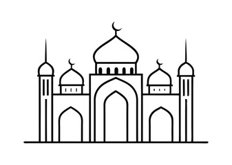 mosque silhouette vector, isolated black silhouette of a mosques collection, black silhouette mosque vector illustration 