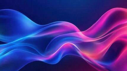 Dynamic Gradient Waves Abstract Background in Neon Blue and Pink Hues