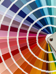 close up palette catalog of paper samples for design