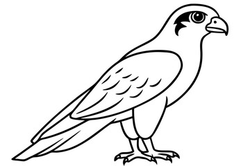 Fototapeta premium falcon silhouette line art vector illustration with a white background