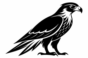 Fototapeta premium falcon silhouette line art vector illustration with a white background