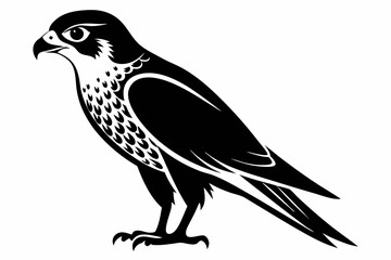 falcon silhouette line art vector illustration with a white background