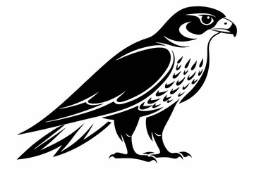 falcon silhouette line art vector illustration with a white background