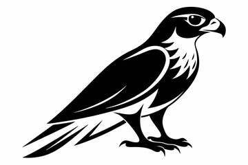 falcon silhouette line art vector illustration with a white background