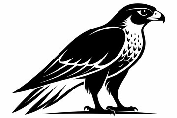 falcon silhouette line art vector illustration with a white background