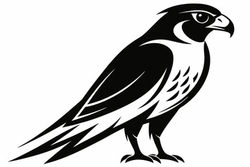 Fototapeta premium falcon silhouette line art vector illustration with a white background