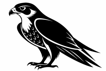 falcon silhouette line art vector illustration with a white background