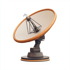 satellite dish tracking weather patterns isolated on white