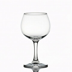 Empty wine glass isolated on white background.