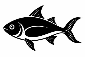 fish silhouette line art vector illustration with a white background