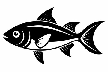 fish silhouette line art vector illustration with a white background