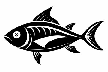 fish silhouette line art vector illustration with a white background