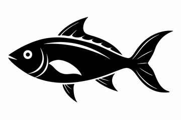 fish silhouette line art vector illustration with a white background