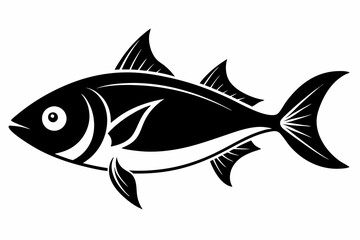 fish silhouette line art vector illustration with a white background