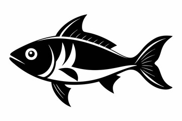 fish silhouette line art vector illustration with a white background