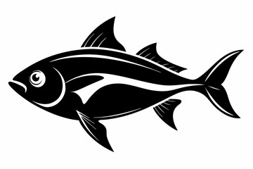 fish silhouette line art vector illustration with a white background