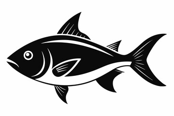 fish silhouette line art vector illustration with a white background