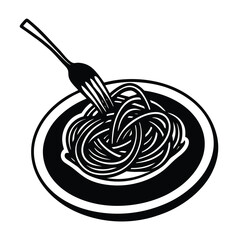 A plate of spaghetti vactor illustration
