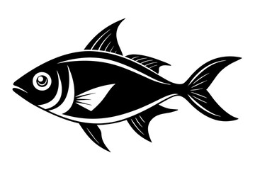 fish silhouette line art vector illustration with a white background