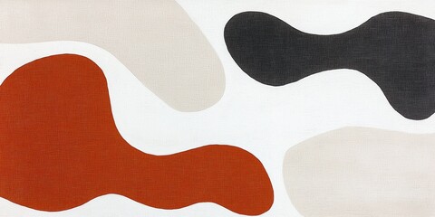 Obraz premium Abstract Colorful Shapes Intertwining, Modern Art Background with Earthy Tones and Minimalist Style