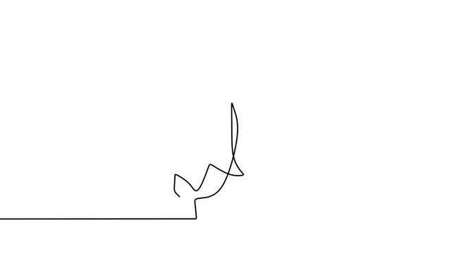 One continuous line drawing animation of Men's jacket with bowties. Young male with a party dresscode in elegant style isolated on white background. Groomsman in wedding party concept. Animation video
