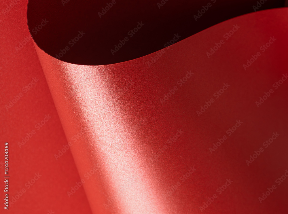 Poster shiny red paper with a glossy, luxurious texture, shimmering and glistering surface perfect for fest