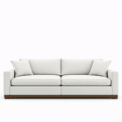 Fototapeta premium Modern sofa with pillows on a white background. 3d rendering