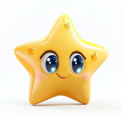 star-struck emoji with sparkling eyes, isolated on white