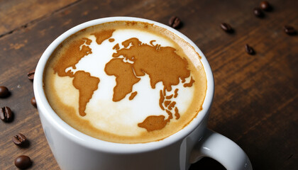 Vintage Coffee Map Illustration