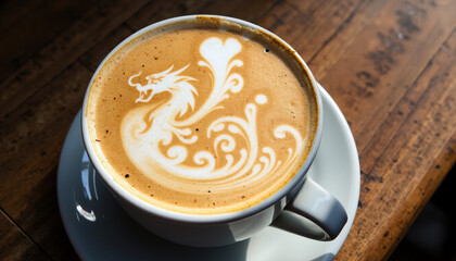 Fantasy-Inspired Latte Art Dragon