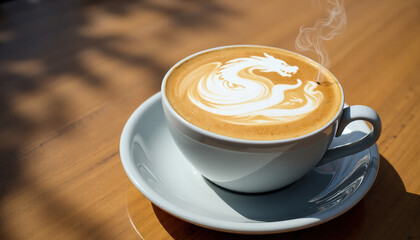  Minimalist and Elegant Dragon Latte Art
