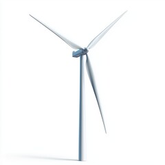 wind turbine generating energy isolated on white