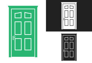 Minimalist Door Icon Sharp, High Contrast Vector Illustration