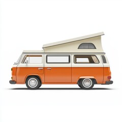 n adventure-ready camper van, isolated on white