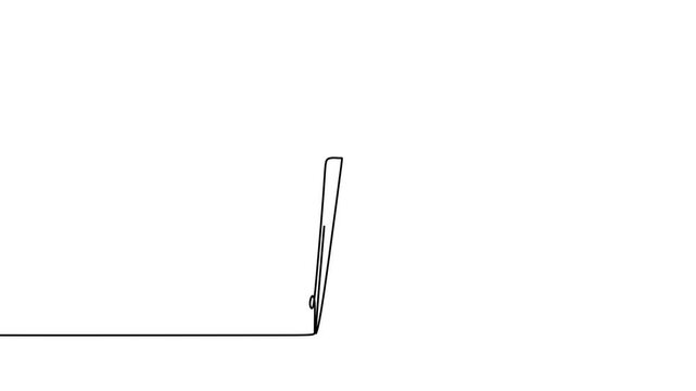 One continuous line drawing animation of compass stationery tool drawn with single line. Can be used to make circles on paper. Animation video