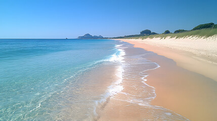 Breathtaking Tropical Beach with Crystal Clear Water and Golden Sand – Idyllic Seaside Escape