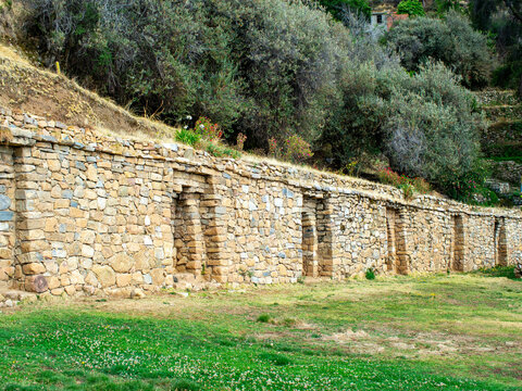Ican ruins in Yumani sun island in Titikaka lake Bolivia