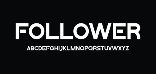 Follower, Sport Modern Future bold Alphabet Font Logo. Typography urban italic style fonts technology, sport, movie brand and logos. vector illustration
