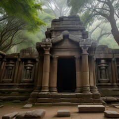 Ancient temple in forest